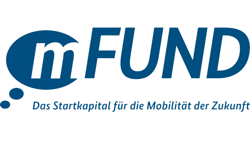 Logo von mFUND. Untertitel: Das Startkapital für die Mobilität der Zukunft.